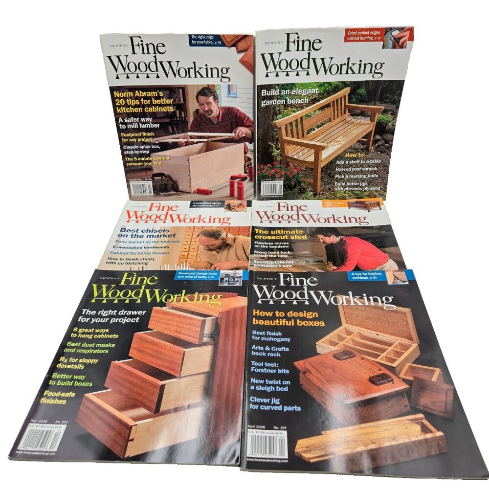 Tauton’s Fine Woodworking Magazine Lot February April June August October Decemb